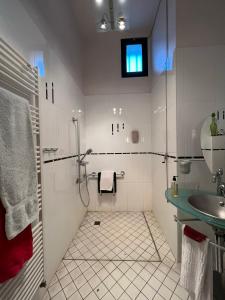 伊沃托瓦切斯勒马尼尔酒店的带淋浴和盥洗盆的浴室