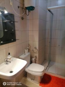 萨尔雷Solaren Apartments Boavista的浴室配有卫生间、盥洗盆和淋浴。