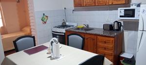 埃斯克尔Departamento Del Sol (Esquel-Chubut)的小厨房配有炉灶和水槽