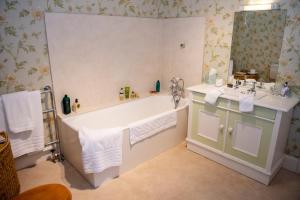 唐帕特里克Ballymote Country House的带浴缸和盥洗盆的浴室