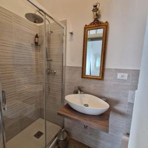 比萨MIGU POINT Pisa的一间带水槽和淋浴的浴室