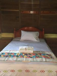 CABAÑAS CEYTAKS的床上有2个枕头
