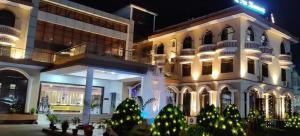 贾姆谢德布尔The Kannelite (Hotel Sakchi Vihar By JTDC)的一座建筑前有圣诞树的酒店