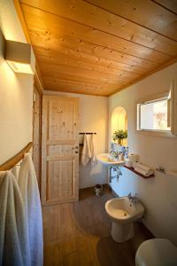 加尔泰利Auberge Santu Martine - Cottage with Pool - Ischierda的一间带水槽和卫生间的浴室