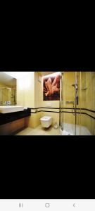 科沃布热格Apartament 2 pokojowy prywatny z aneksem kuchennym w hotelu Diva的带淋浴、卫生间和盥洗盆的浴室