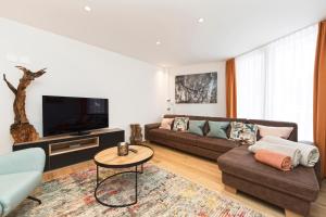 萨姆瑙恩Bel`Laret的带沙发和电视的客厅
