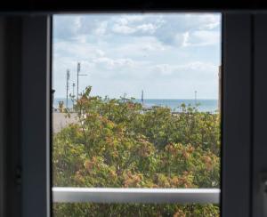 亚历山德鲁波利斯Stamatina's Luxury Apartments (Central 3rd floor)的从窗户可欣赏到海滩美景