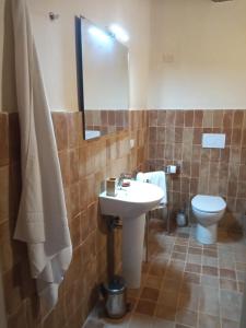 布奇内Appartamento Biricocolo的一间带水槽和卫生间的浴室