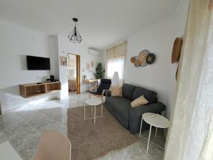 阿尔布费拉Apartamentos Roja Sol的带沙发和电视的客厅