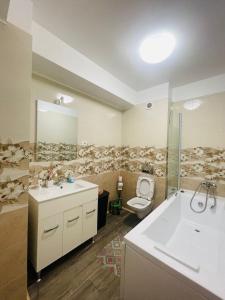 马马亚DEEA Residence的一间带水槽和卫生间的浴室