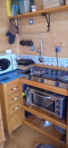 梅松吉The lodge的厨房配有炉灶和微波炉。