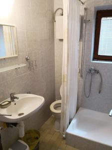 圣内德尔贾Apartmani Diego的一间带水槽、卫生间和淋浴的浴室