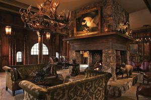 阿什维尔奥托格拉夫系列阿什维尔波西米亚大酒店的带沙发和石制壁炉的客厅
