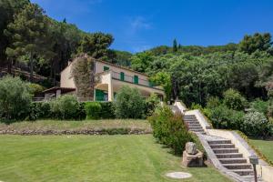 马西亚娜马里纳Villa Le Sprizze a bordo del mare - Goelba的山丘上带楼梯的房屋