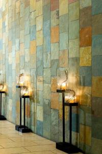 阿林顿The Westin Arlington的墙上有两盏灯