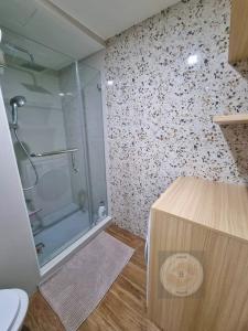 宿务Casa de Rosand的带淋浴和卫生间的浴室