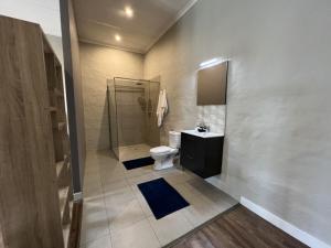 约翰内斯堡Le'Ciara Luxury Guest House的浴室配有卫生间、淋浴和盥洗盆。