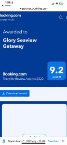 波德申Glory 3 Room Seaview Getaway的网站查询服务器的截图