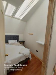圣地亚哥Chez Humbert的一间卧室配有一张床和天窗