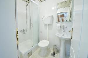 布德瓦坡多斯特罗格酒店的浴室配有卫生间、淋浴和盥洗盆。