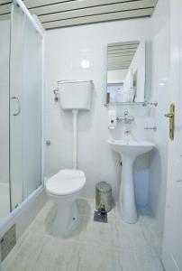 布德瓦坡多斯特罗格酒店的白色的浴室设有卫生间和水槽。