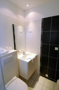 佩萨克尚塔弗莱德酒店的一间带水槽、卫生间和镜子的浴室