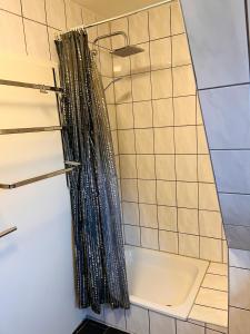 格拉德贝克Ferienwohnung Götel的带淋浴的浴室