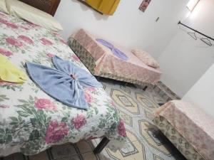 索雷Hotel Araruna的一间设有两张床铺和枕头的客房
