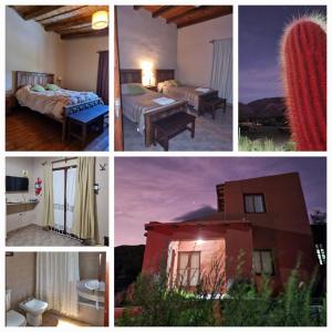 胡阿卡勒拉Cabañas Inti Raymi的一张酒店房间四张照片的拼贴图
