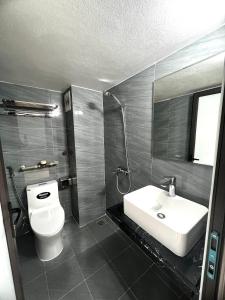河内Era Apartment Tran Thai Tong的浴室配有白色水槽和卫生间。