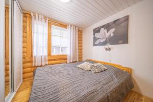 列维Reininlaakso Ainola的一间卧室设有一张床和一个窗口