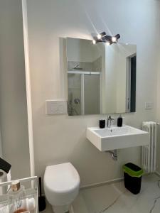 巴里LT SAX的一间带水槽、卫生间和镜子的浴室