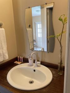 新艾朗Casa Bouganville的一间带水槽和镜子的浴室