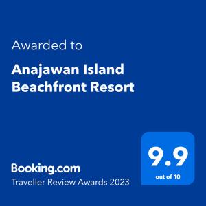 卢纳将军城Anajawan Island Beachfront Resort的亚马逊岛海滨度假账户的屏幕