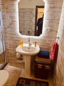 马达巴IBN Khaldoon的一间带水槽和镜子的浴室