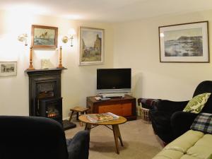 Whitehills阿什利酒店的一间带电视和壁炉的客厅