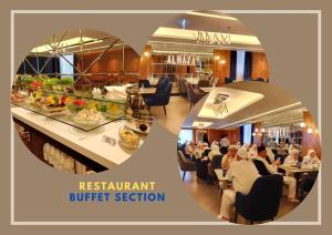 沙迦AL HAYAT HOTEL的餐馆,有座位,餐厅自助餐