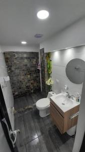 阿劳卡Apartamento Las Palmas的浴室配有白色卫生间和盥洗盆。
