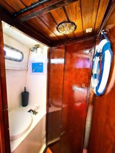 Ilha da CulatraVEGA-Boat House的一间带卫生间和水槽的小浴室