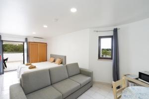 阿尔布费拉Apartamentos Vale de Carros by Umbral的客厅配有沙发和1张床