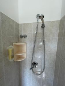 阿尔巴·阿德里亚蒂卡Albergo Désirée的浴室内配有淋浴和头顶淋浴