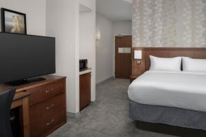 奇科奇科万怡酒店的配有一张床和一台平面电视的酒店客房