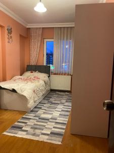 伊斯坦布尔İstanbul Otel Süit的一间卧室设有一张床和一个窗口