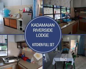 古打毛律Kadamaian Riverside Lodge Tambatuon, Kota Belud的一个厨房的三幅画的拼合物