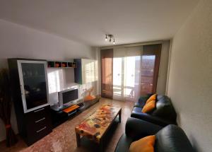 库列拉米乐尼奥公寓酒店的带沙发和电视的客厅