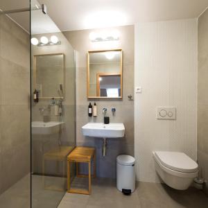 伊赫拉瓦Hotel Tři knížata的一间带水槽和卫生间的浴室