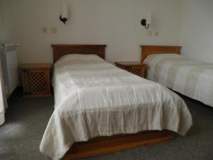 Godlevo普利佩齐特酒店的一间卧室设有两张床和两个床头柜