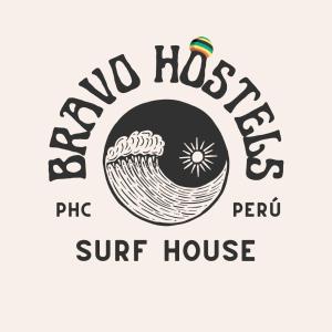 蓬塔赫尔莫萨Bravo Hostels: Surf House的冲浪之家的标志