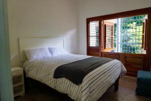 金斯敦Gordon Town Kotch的一间卧室设有一张大床和一个窗户。