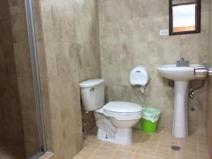 巴拿马城图瑞斯提克艾尔德斯坎索住宿酒店的一间带卫生间和水槽的浴室